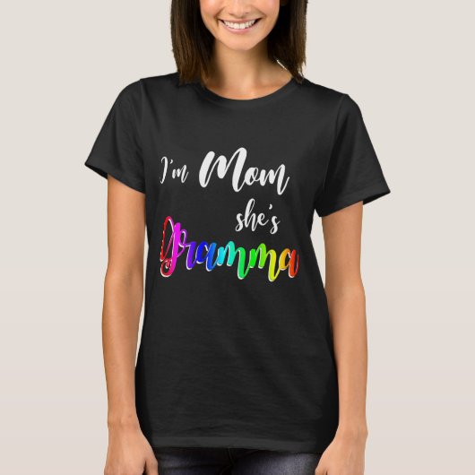 Ik ben mama Ze is Gramma Lesbian mama Moeder's T-shirt (Voorkant)