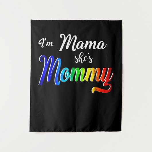 Ik ben mama Ze is mama Lesbische mama Wandkleed (Voorkant)