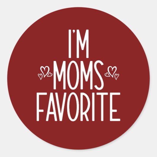 Ik ben mama's favoriet ronde sticker (Voorkant)
