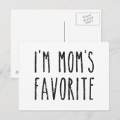 Ik ben Mam's favoriete zoon of dochter Briefkaart (Voorkant / Achterkant)