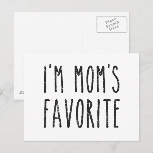 Ik ben Mam's favoriete zoon of dochter Briefkaart (Voorkant / Achterkant)