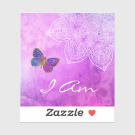 *~* IK BEN Mandala Meditatie Vlinder Sticker