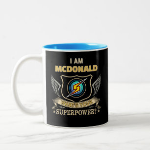 Ik Ben MCDONALD Wat Is Jouw Superkracht Tweekleurige Koffiemok
