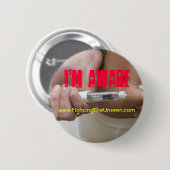 Ik ben me bewust ronde button 5,7 cm (Voorkant /achterkant)