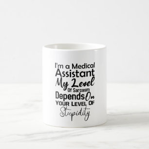 Ik ben medisch assistent op mijn niveau van sarcas koffiemok