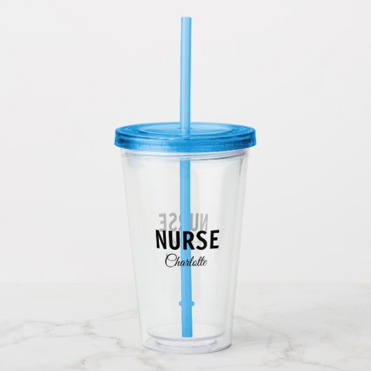 Ik ben medisch verpleegkundige en voeg alleen jouw acryl drinkbeker (Voorkant)