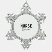 Ik ben medisch verpleegkundige en voeg alleen jouw tin sneeuwvlok ornament (Voorkant)