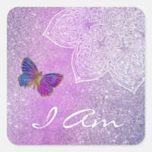 *IK BEN Meditatie Mandala Vlinder Sticker