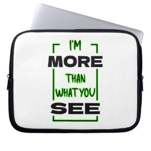Ik ben meer dan wat je ziet Vet typografie ontwerp Laptop Sleeve