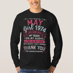 Ik ben mei meisje 1974 48ste verjaardag 48 jaar t-shirt