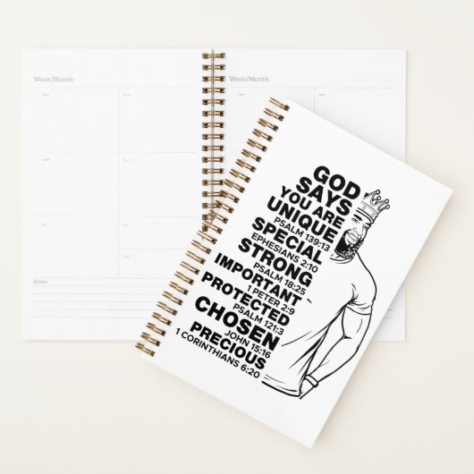 Ik ben melanine mannen zwarte vader Christelijk ma Planner (Display)