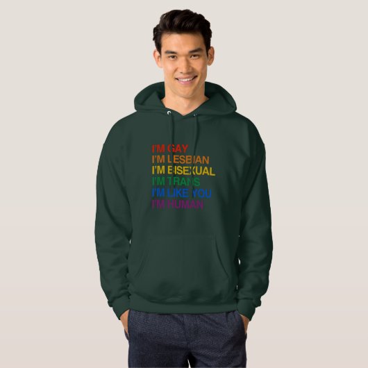 Ik ben mens zoals jij hoodie (Voorkant volledig)