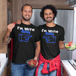 Ik ben met aangepaste naam die links vriend of twe t-shirt