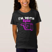 Ik ben met aangepaste naam, handig aanwijsapparaat t-shirt (Voorkant)