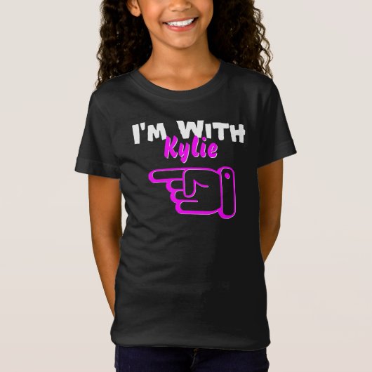 Ik ben met aangepaste naam, handig aanwijsapparaat t-shirt (Voorkant)