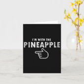 Ik ben met ananas Halloween kostuum leuke koppels Kaart (Gele Bloem)