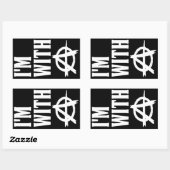 Ik ben met anarchie rechthoekige sticker (Vel)
