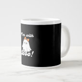 Ik Ben Met Boo Funny Retro Stijl Grote Koffiekop (Voorkant rechts)