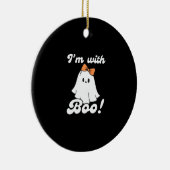 Ik ben met Boo Funny Retro Stijl Keramisch Ornament (Rechts)