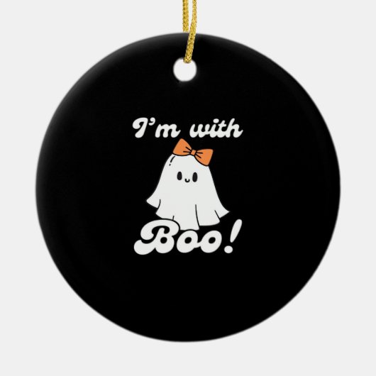 Ik ben met Boo Funny Retro Stijl Keramisch Ornament (Voorkant)