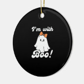 Ik ben met Boo Funny Retro Stijl Keramisch Ornament (Links)