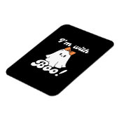 Ik ben met Boo Funny Retro Stijl Magneet (Linkerzijde)