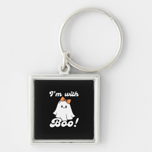 Ik Ben Met Boo Funny Retro Stijl Sleutelhanger (Voorkant)