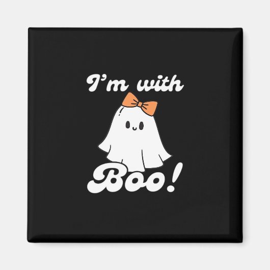 Ik Ben Met Boo Grappige Retro Stijl Magneet (Voorkant)