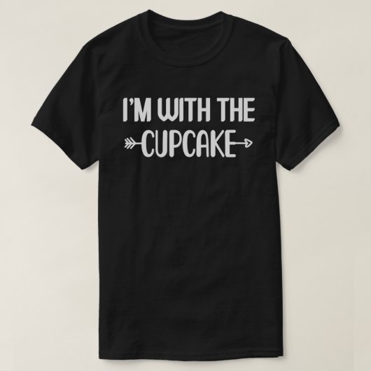 Ik ben met Cupcake Easy Halloween Matching Couples T-shirt (Design voorkant)