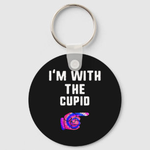 Ik ben met Cupido Tie Dye Halloween Matching Paar Sleutelhanger
