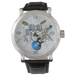 IK BEN MET DE BAND DRUM Leer Horloge