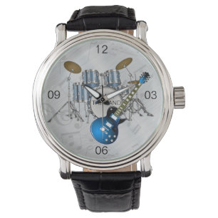 IK BEN MET DE BAND DRUM Leer Horloge