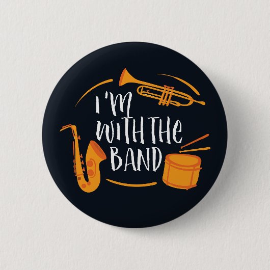 Ik ben met de Band Funny Cool Marching Band Ronde Button 5,7 Cm (Voorkant)