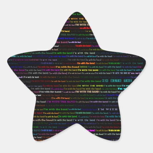 Ik ben met de Band Text Design I Star Sticker (Voorkant)