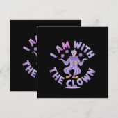 Ik ben met de clown griezelig en grappig Halloween Kaart (Voorkant / Achterkant)