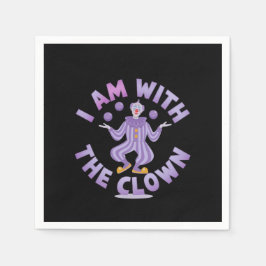Ik ben met de clown griezelig en grappig Halloween Servet