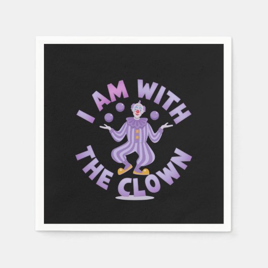 Ik ben met de clown griezelig en grappig Halloween Servet (Voorkant)