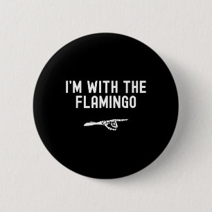 Ik ben met de flamingo grappige Halloween spookach Ronde Button 5,7 Cm