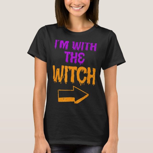 Ik Ben Met De Heks Grappig Halloween Bijpassend Ko T-shirt (Voorkant)
