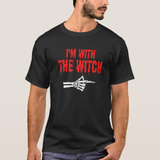 Ik ben met de Heks  Koppel Matchende Halloween T-shirt