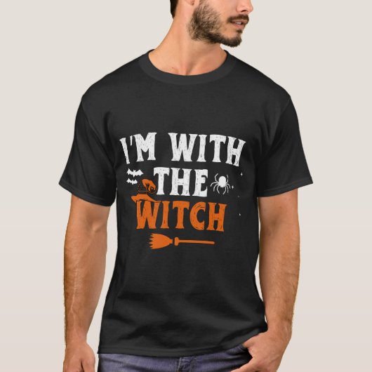 Ik ben met de heks T-shirt - grappig Halloween (Voorkant)