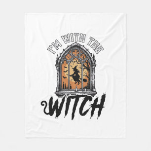 Ik Ben Met De Heks Vintage Halloween Fleece Deken