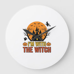 Ik Ben Met De Heks Vintage Halloween Kasteel Desig Grote Klok