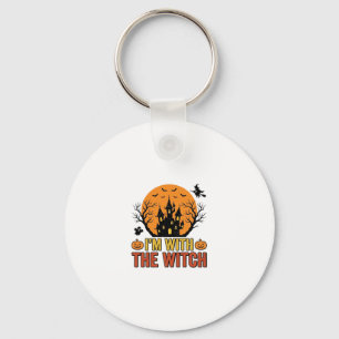 Ik Ben Met De Heks Vintage Halloween Kasteel Desig Sleutelhanger