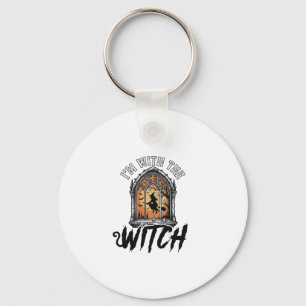 Ik Ben Met De Heks Vintage Halloween Sleutelhanger