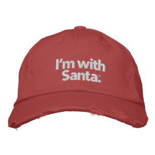 "Ik ben met de Kerstman" verontruste chino twill p Geborduurde Pet