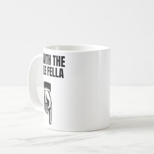 Ik ben met de kleine kerel die vakantieswap begint koffiemok (Voorkant links)