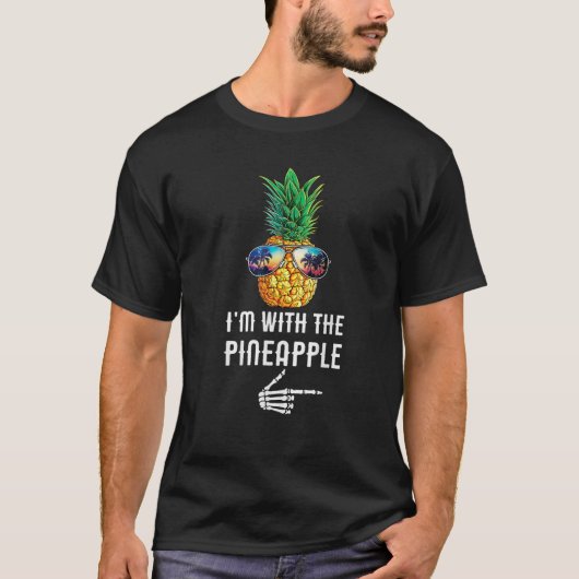 Ik ben met de Pineapple Funny Pineapple Halloween  T-shirt (Voorkant)