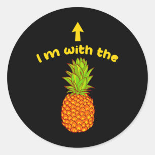 Ik ben met de sarcastische swinger van de ananas d ronde sticker