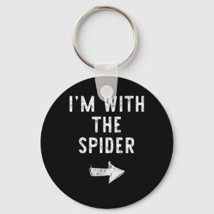 Ik ben met de spin grappige Halloween koppelkostuu Sleutelhanger